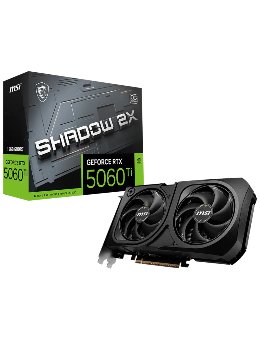 Видеокарта RTX 5060 Ti 16 ГБ RTL (RTX 5060 Ti 16G SHADOW 2X